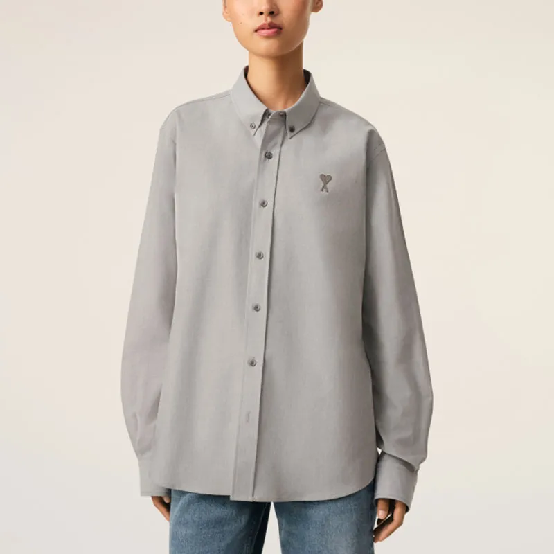 Ami Paris Ami De Coeur embroidered Button down Shirt-1
