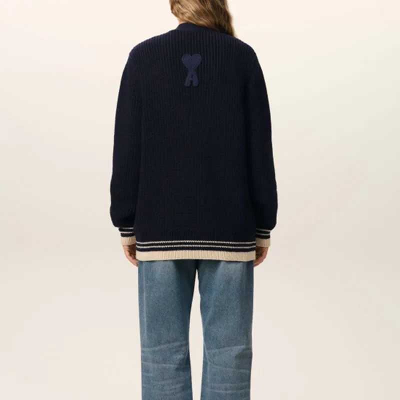 AMIPARIS Paris V Neck Ribbed Cardigan-2