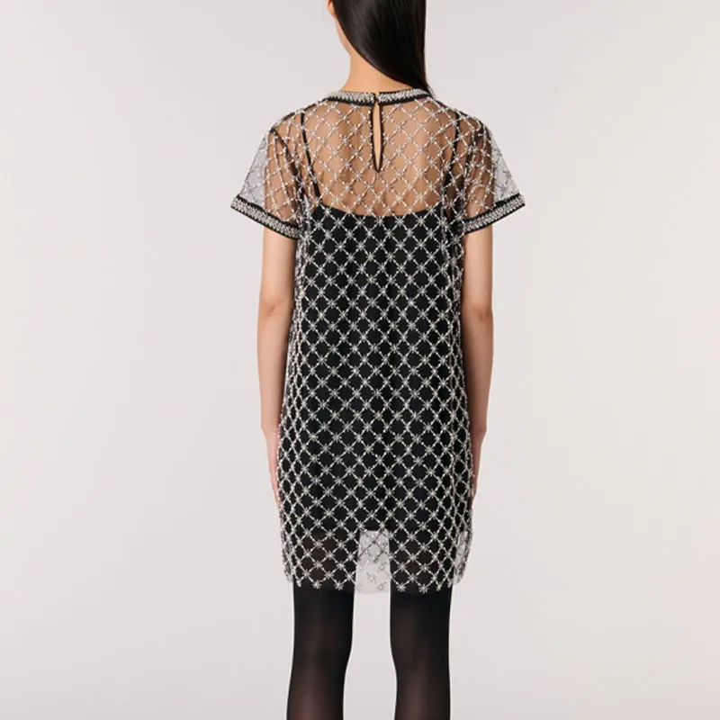 Maje Embroidered Tulle Mini Dress-2