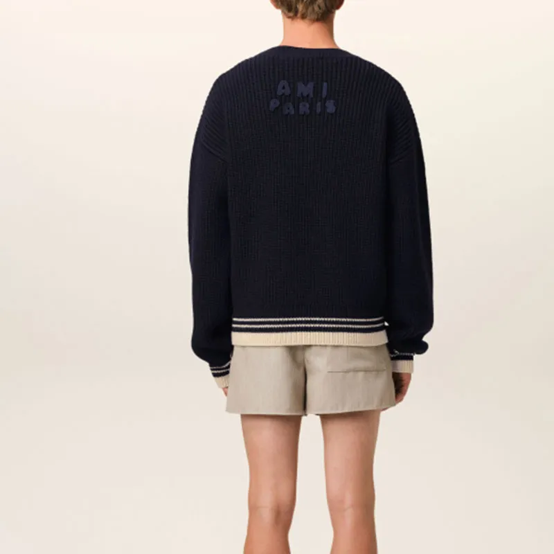 AMIPARIS Paris Ami De Coeur V Neck Knitted Jumper-2