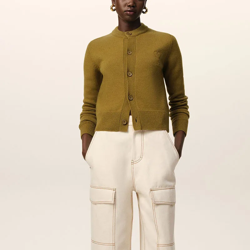 AMIPARIS Ami De Coeur embossed Cardigan-1