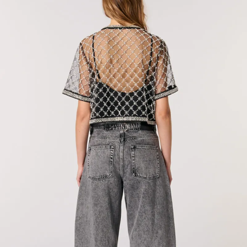 Maje Embroidered Tulle Top-2