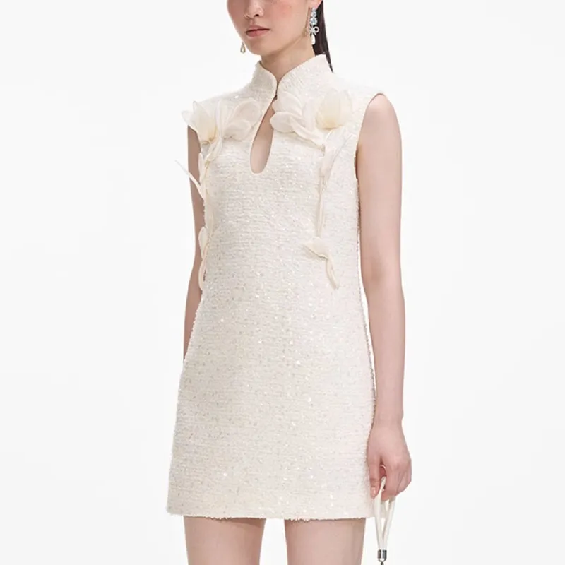 Self portrait Boucle Flower Motif Mini Dress-3