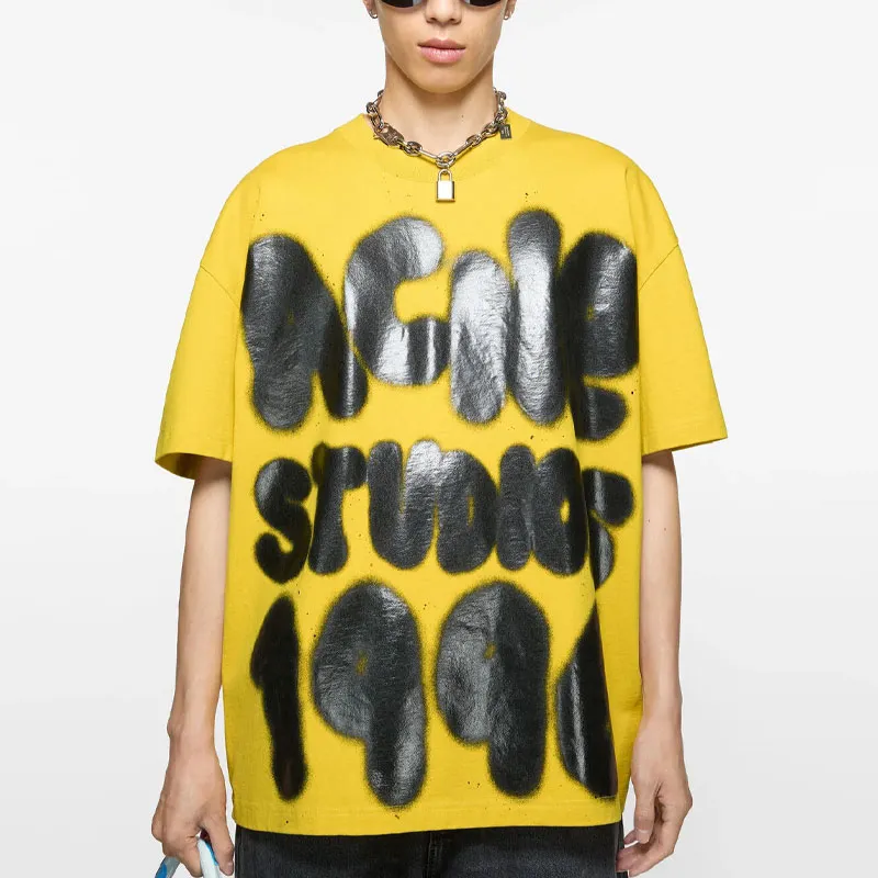 Acne Studios SS25 T Shirts Unisex Mustard Yellow-1