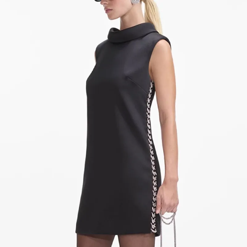 Self portrait Satin Chain Detail Mini Dress-1