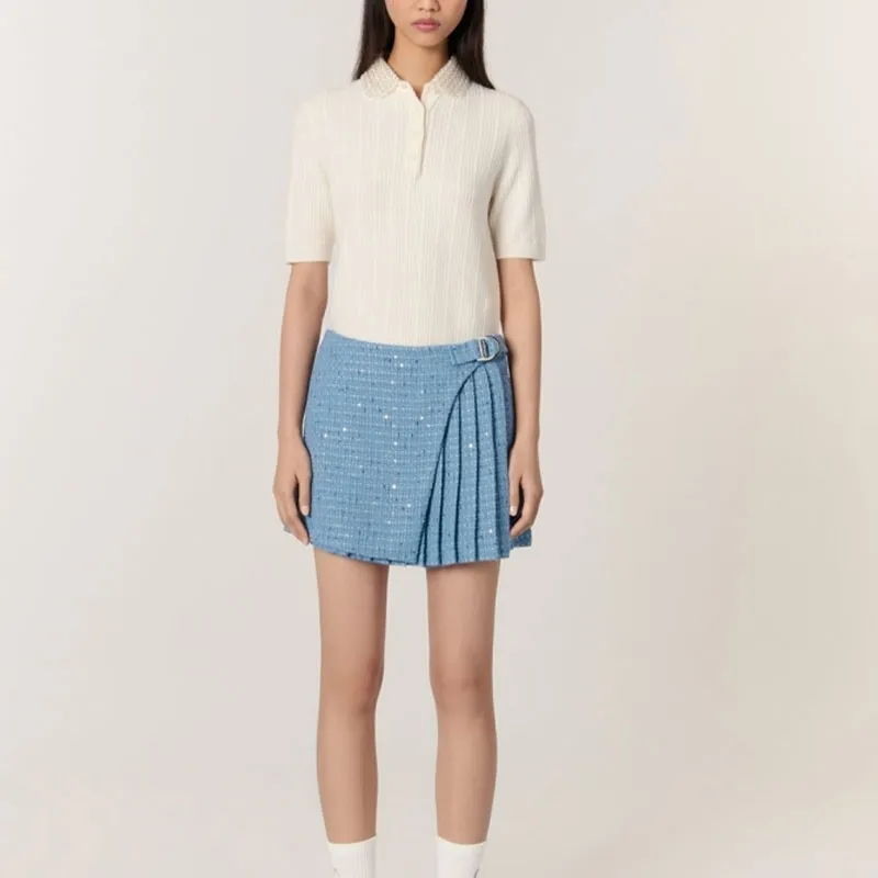 Maje Chinese New Year Series Casual Shorts Women's Blue-1