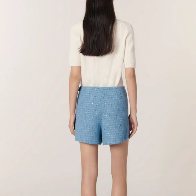 Maje Chinese New Year Series Casual Shorts Women's Blue-2