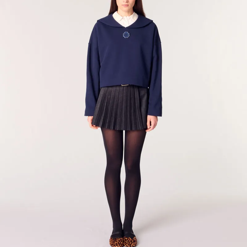 Maje Floral brooch Sweatshirt-1