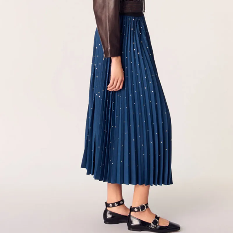 Maje Crystal embellished Midi Skirt-2