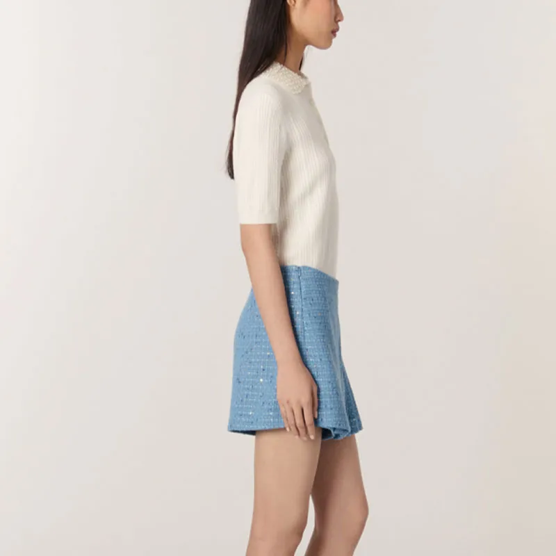 Maje Chinese New Year Series Casual Shorts Women's Blue-3
