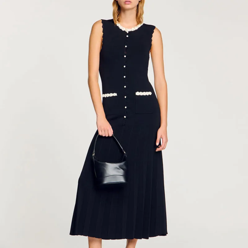 Sandro Corchet trim Maxi Dress-3