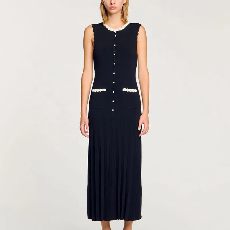 Sandro Corchet trim Maxi Dress-1