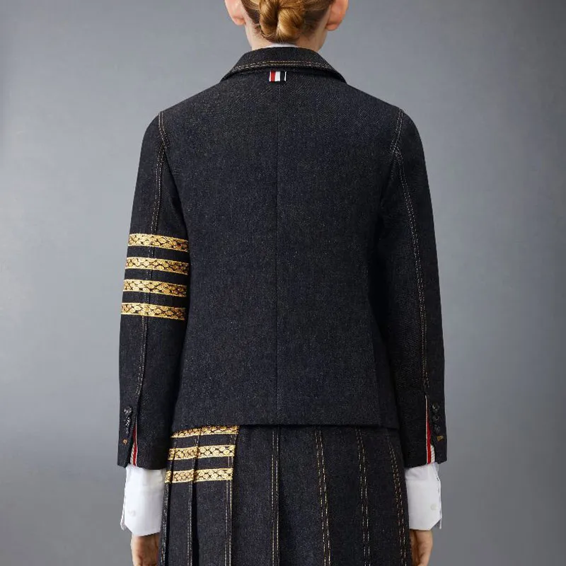 THOM BROWNE Snake motif Denim Blazer-2