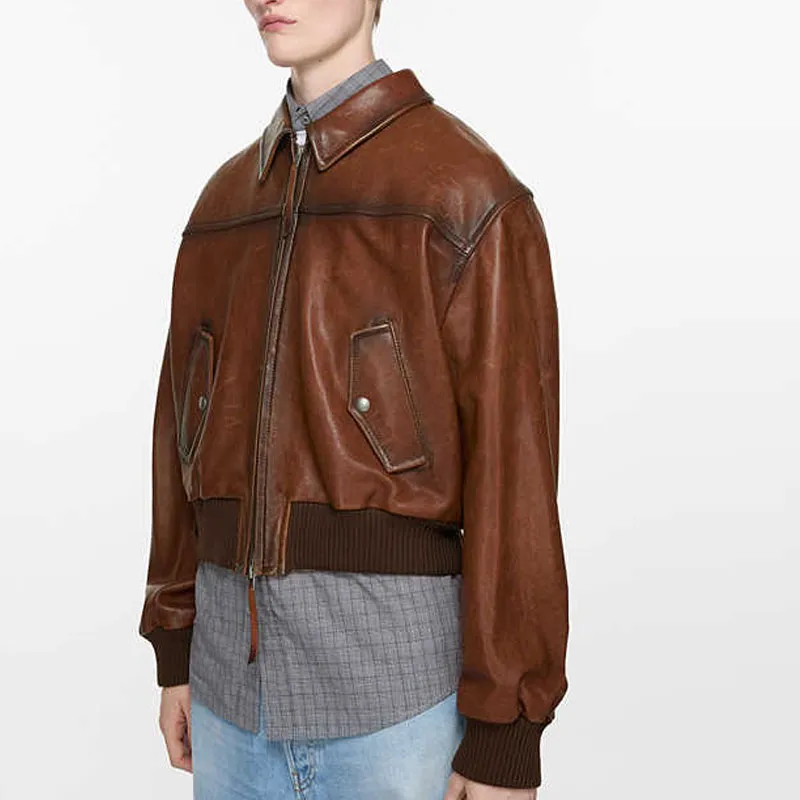 Acne Studios Leather Bomber Jacket-3