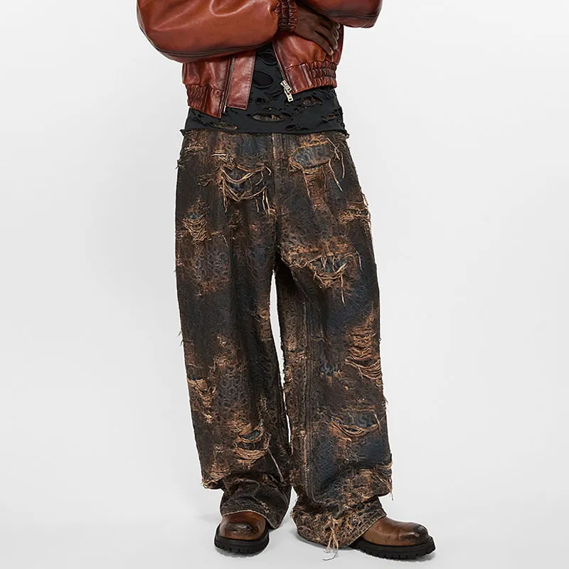 Acne Studios 2023 Distressed Monogram Super Baggy Fit Jeans-2