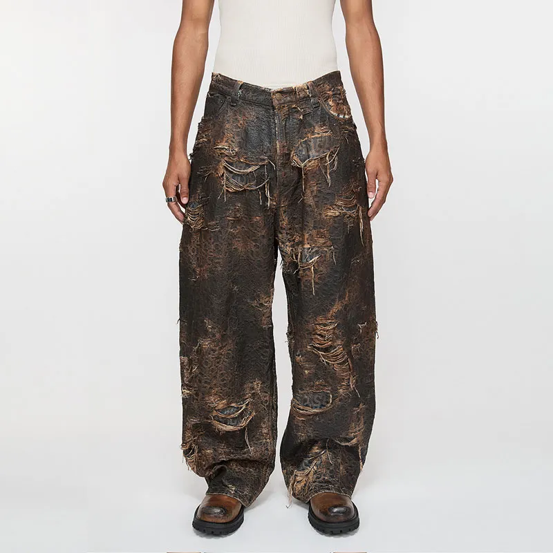 Acne Studios 2023 Distressed Monogram Super Baggy Fit Jeans-1