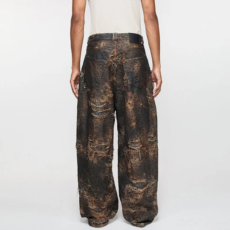 Acne Studios 2023 Distressed Monogram Super Baggy Fit Jeans-3