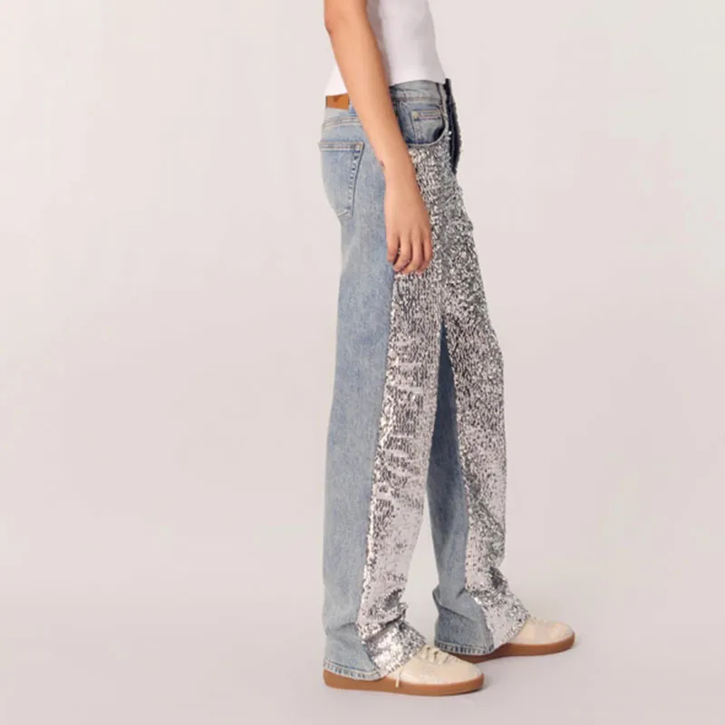 Maje Sequin embellished Jeans-3