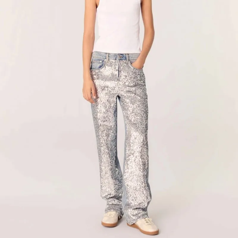 Maje Sequin embellished Jeans-1