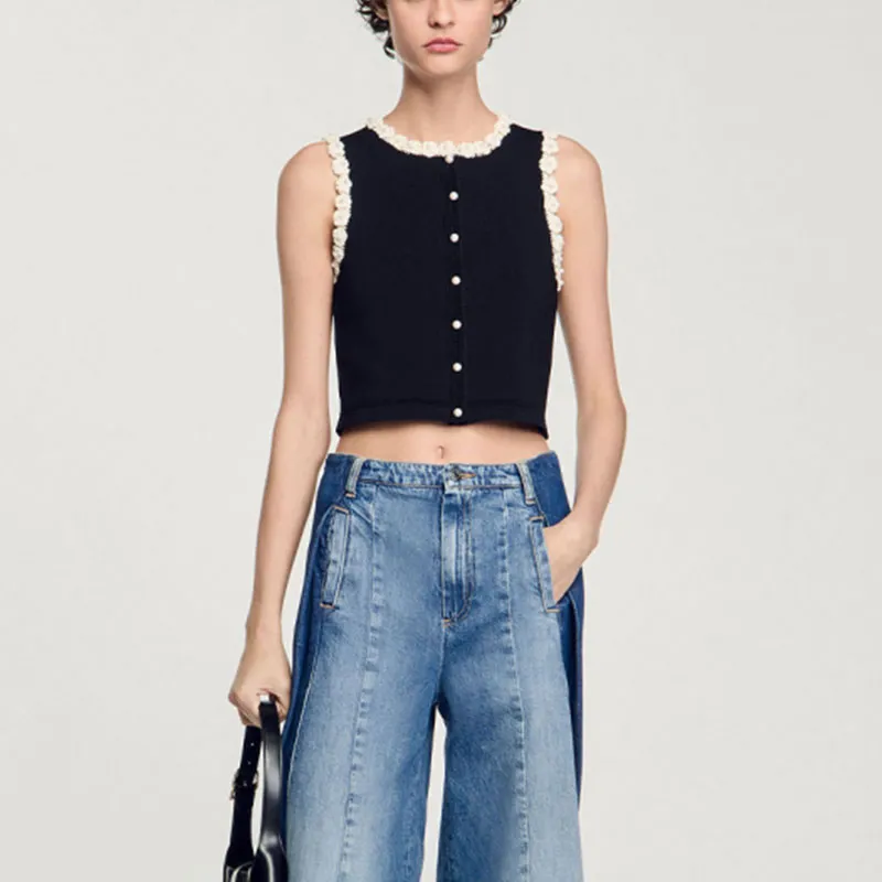 Sandro Floral appliqué Tank Top-1