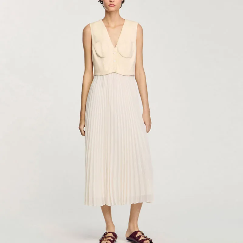 Sandro Pleated Midi Dress-1
