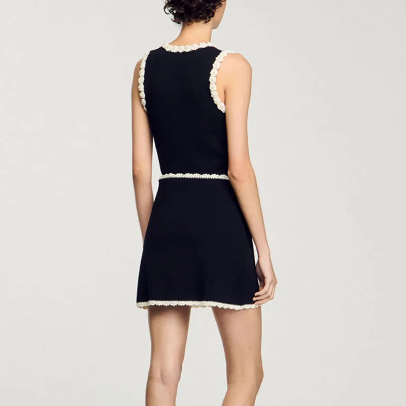 Sandro Contrasting trim Mini Skirt-2