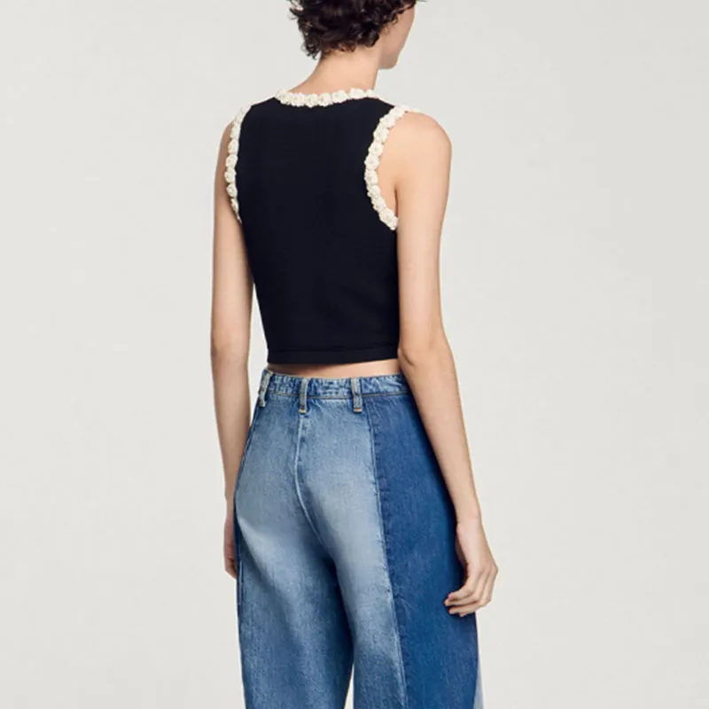Sandro Floral appliqué Tank Top-2
