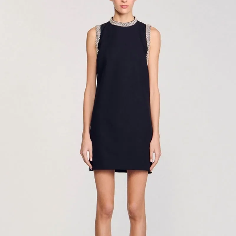 Sandro Rhinestone embellished Mini Dress-3