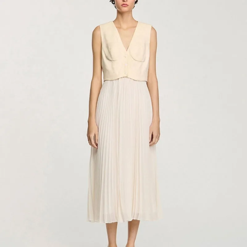 Sandro Pleated Midi Dress-3