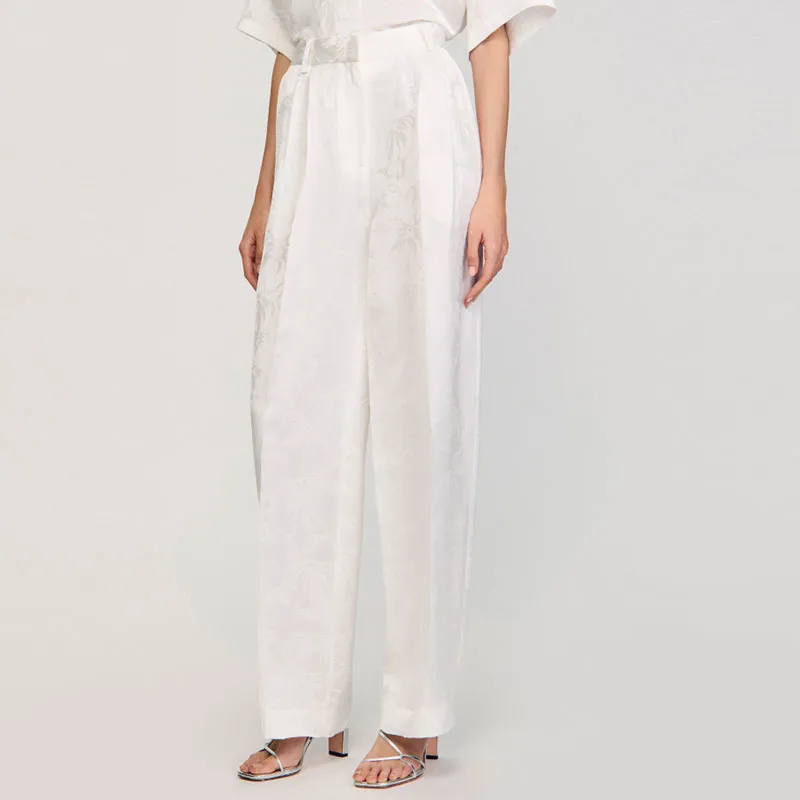 Sandro Floral Jacquard Trousers-3