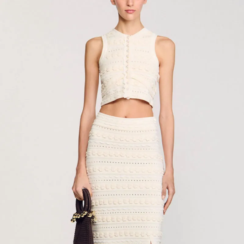 Sandro Crochet Vest-1