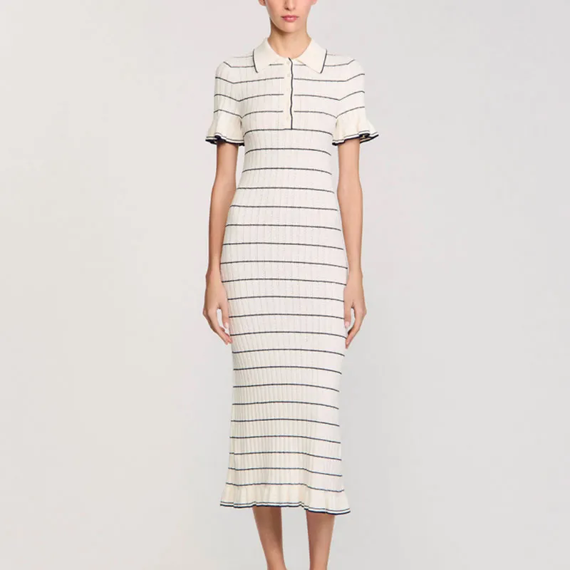 Sandro Striped Knitted Dress-1