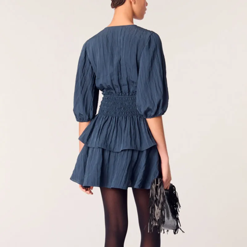 Maje Short-Sleeved Dresses Women's Dark Blue-2