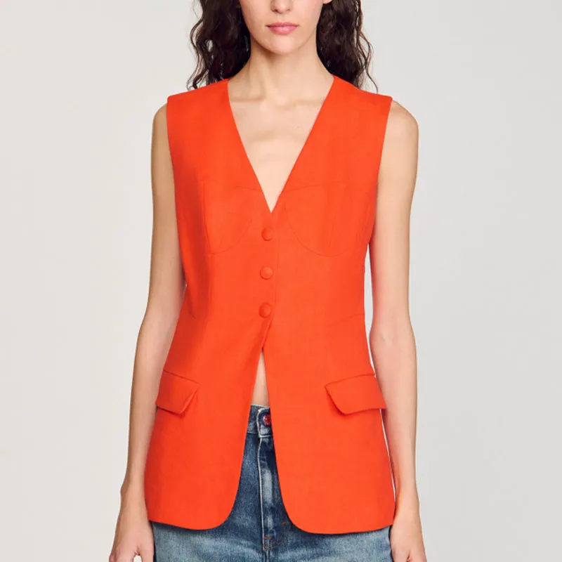 Sandro Single breasted Waistcoat-3