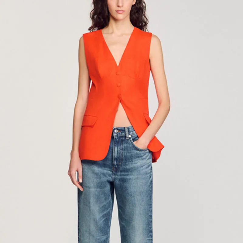 Sandro Single breasted Waistcoat-1