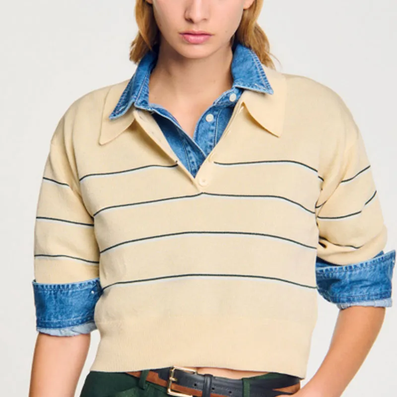 Sandro Striped Polo Shirt-3