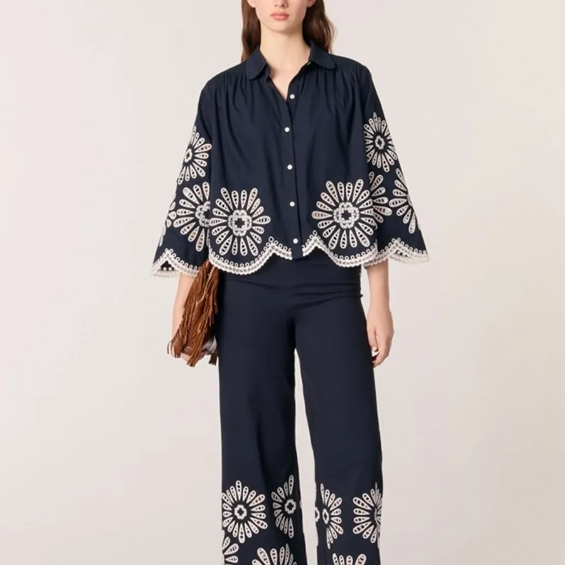 Maje Broderie Anglaise detail Shirt-1