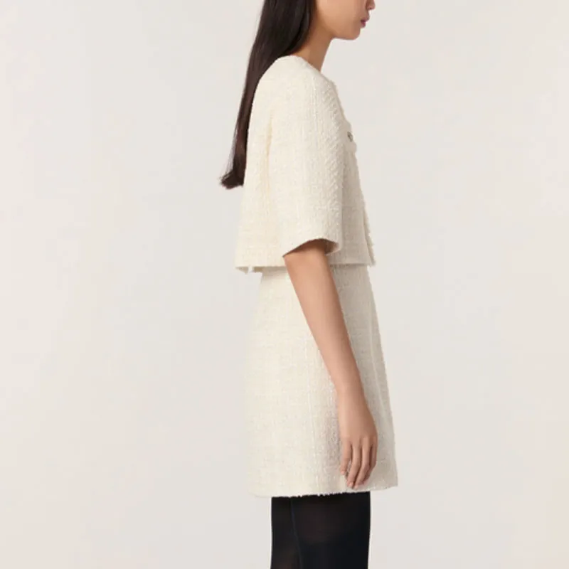 Maje Short-Sleeved Dresses Women's White-3