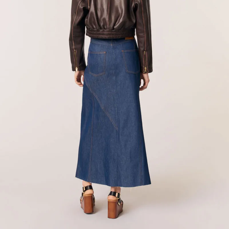 Maje Denim Midi Skirt-2