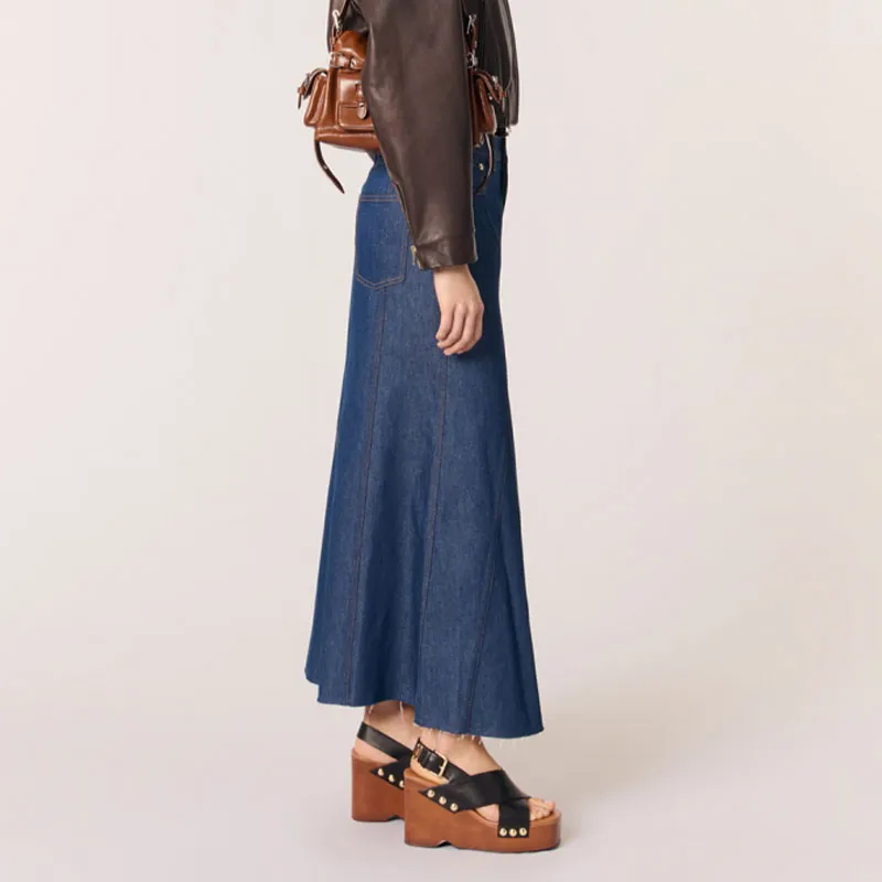 Maje Denim Midi Skirt-3