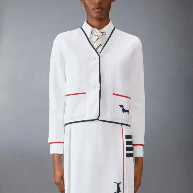 THOM BROWNE Pointelle knit Cardigan-3