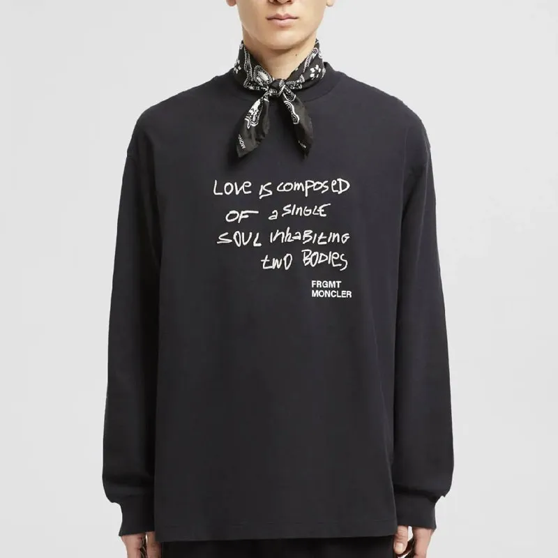 MONCLER GENIUS Moncler X Fragment Hiroshi Fujiwara Embroidered Long Sleeve T Shirt-1