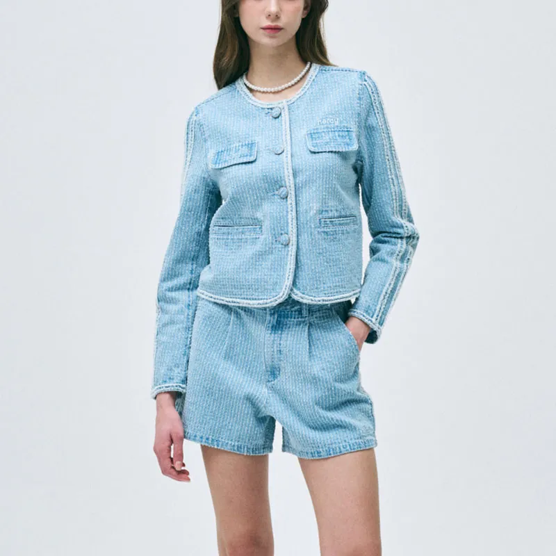 NERDY SS25 Jacket Korean Style Women's Light Blue-2