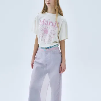 MARDI MERCREDI T Shirt Women's Ecru Korean Style