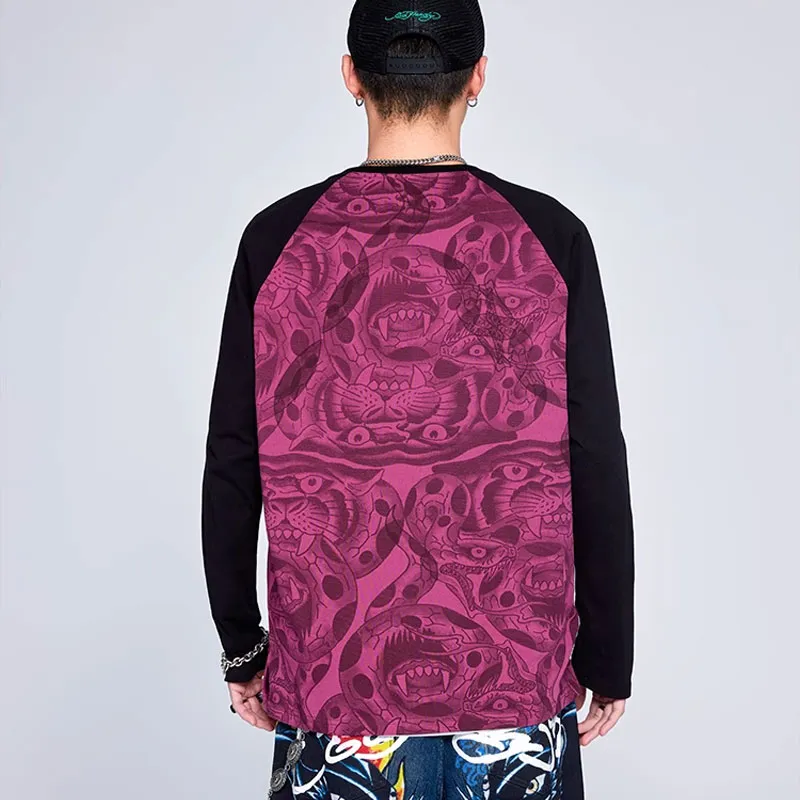 Ed Hardy x DADAOZHIZI,LIANMINGKUAN T Shirt Men's Berry Purple-3