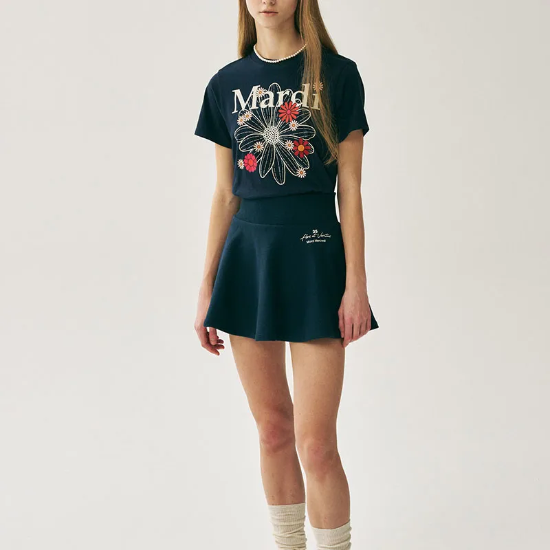 MARDI MERCREDI T Shirt Women's Marine Blue Korean Style-2