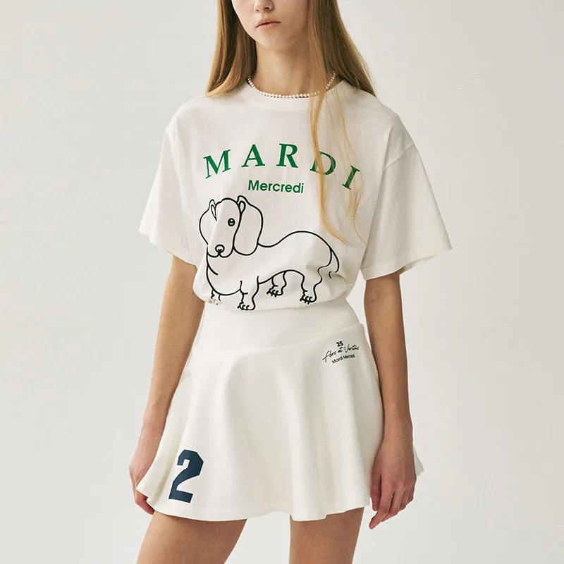 MARDI MERCREDI T Shirt Women's Ivory Green Korean Style-3