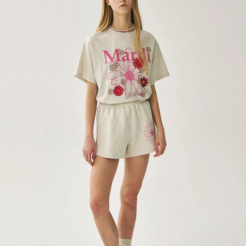 MARDI MERCREDI T Shirt Women's Oat Pink Korean Style-1