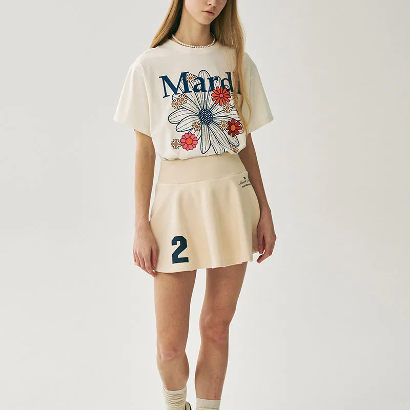 MARDI MERCREDI SS25 FLARE MINI SKIRT ORIGINALIS 25_CREAM Casual Short Skirts Korean Style Women's Cream-5