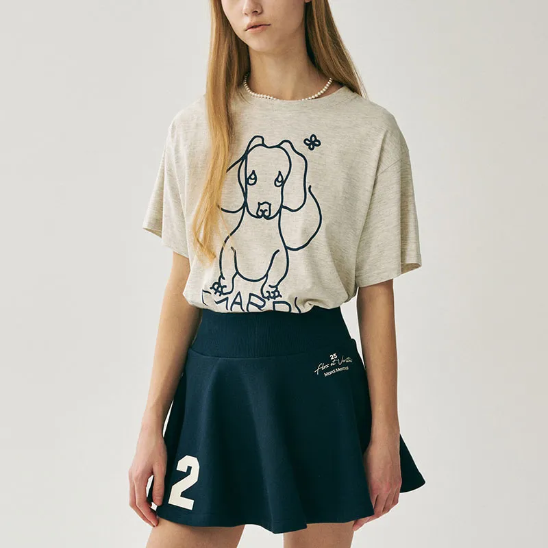 MARDI MERCREDI T Shirt Women's Oat Marine Blue Korean Style-4